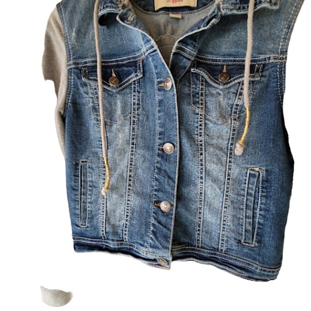 Wallflower Jr Denim/Gray hooded jacket - Picture 6 of 7